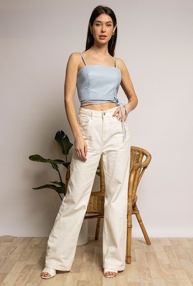 Wholesaler A BRAND - Fake leather crop top