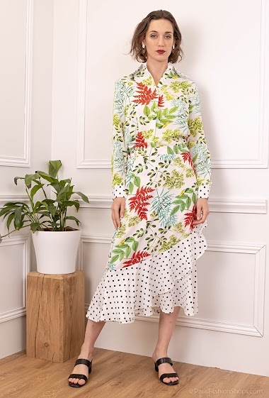 Wholesaler 17 AUGUST - Tropical printed skirt