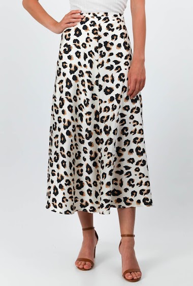 Wholesaler Lily White - Leopard Maxi Skirt