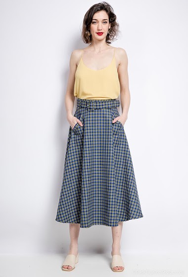 Wholesaler 17 AUGUST - Check midi skirt