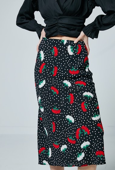 Großhändler Lily White - Spotted midi skirt