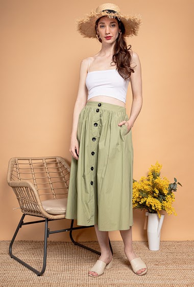 Wholesaler 17 AUGUST - Buttoned midi skirt