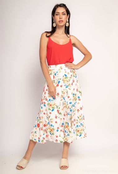 Wholesaler Lily White - Floral midi skirt