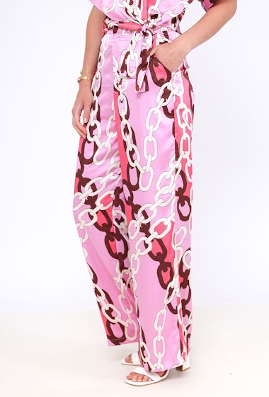 Wholesalers Lily White - Trousers with Chains Print