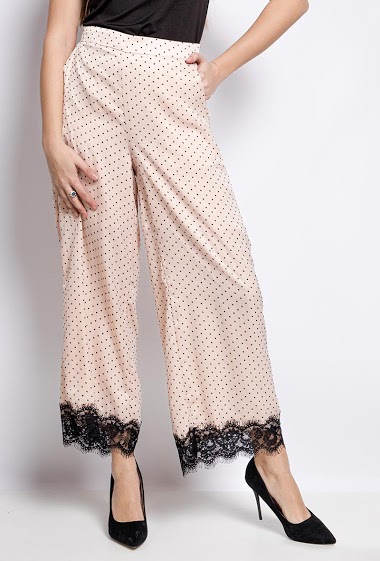 Wholesaler A BRAND - Spotted wide leg pants