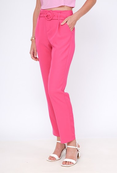 Wholesalers Lily White - Plain Trousers with Belt