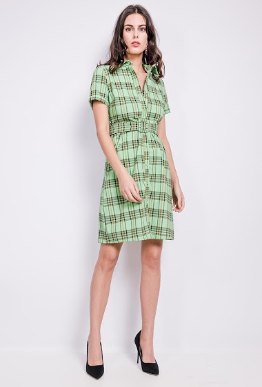 Wholesaler Lily White - Checked Dress