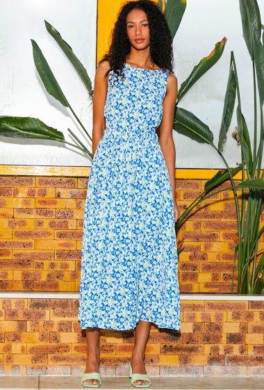 Wholesaler Lily White - Flower printed dress