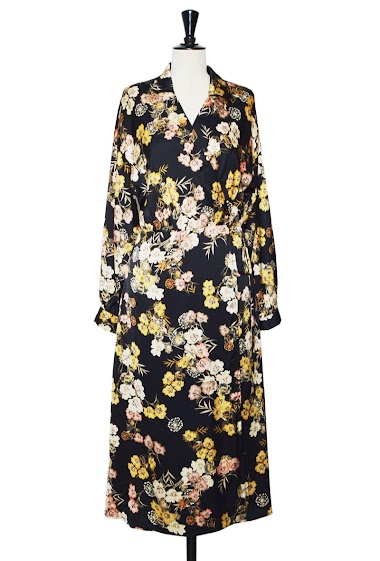 Grossiste 17 AUGUST - Robe chemise longue imprimé fleur