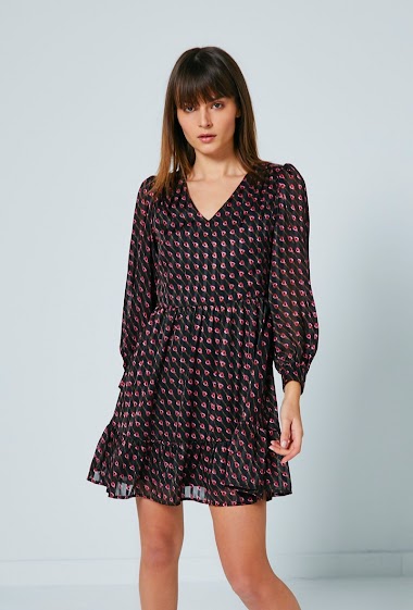 Wholesaler Lily White - Chains Printed Dress