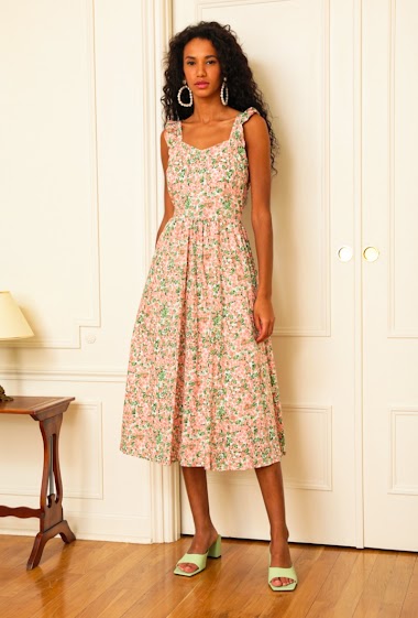 Wholesalers Lily White - Cotton Floral Dress