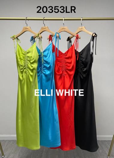 Wholesaler Lily White - Long Strappy Satin Dress
