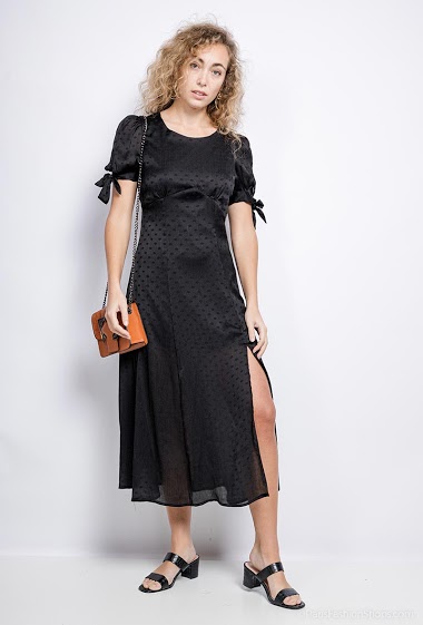 Wholesaler Black Label - Spotted midi dress