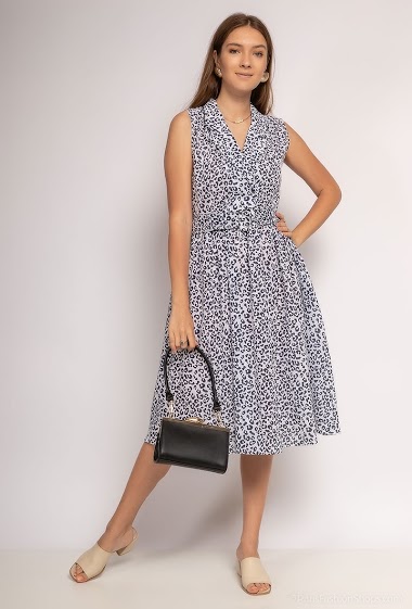 Wholesaler Lily White - Leopard midi dress