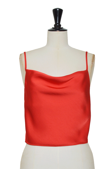 Wholesaler Lily White - Premium satin cowl neck strap top