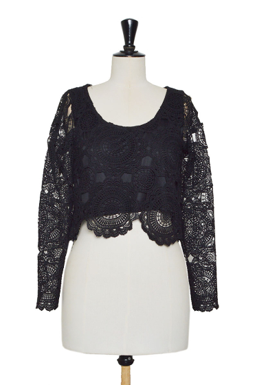 Wholesaler Lily White - Long-sleeve crochet top