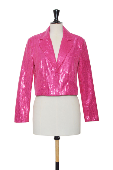 Wholesaler Lily White - Short sequin blazer jacket