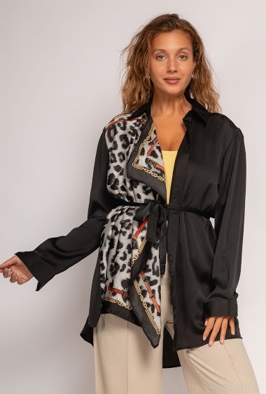 Wholesaler Lily White - Flowy asymetrical jacket