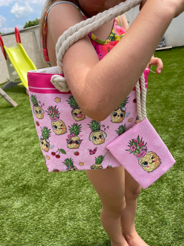Grossiste LINA - Mini sacs de plage/piscine enfants avec pochette