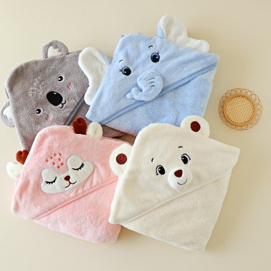 Wholesaler LINA - Lina baby ponchos animals coming out of the bath or beach