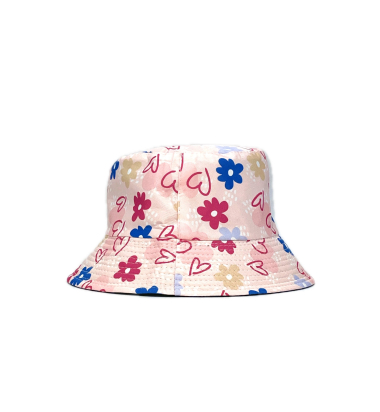 Wholesaler LINETA - Reversible bucket hat with heart and flower print