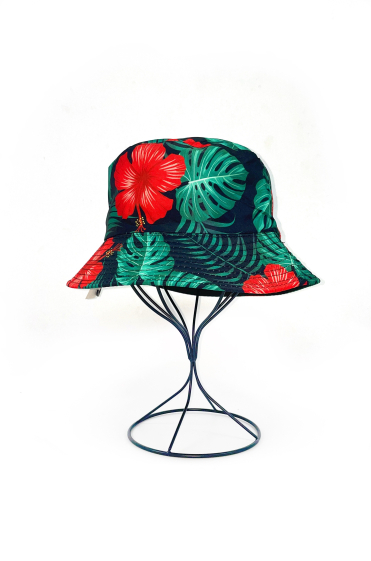 Wholesaler LINETA - Reversible bucket hat with leaf and flower print
