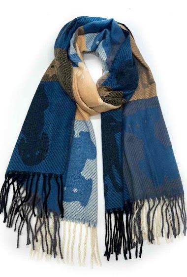 Wholesaler LINETA - Dog patterned wool scarf