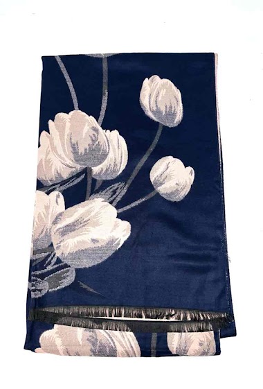 Wholesaler LINETA - Warm poppy pattern scarves