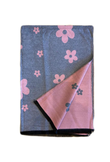 Wholesaler LINETA - Double-sided scarves with flower patterns