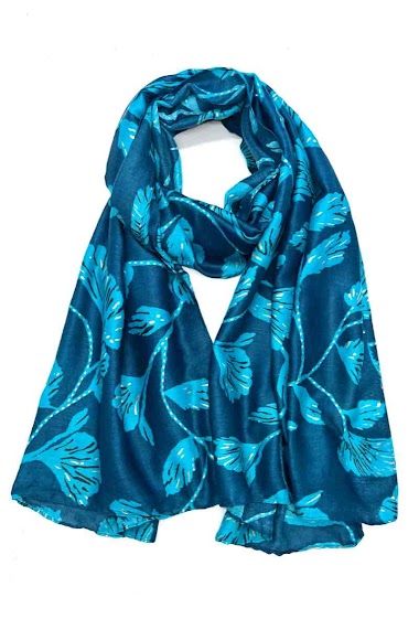 Wholesaler LINETA - Small ginko patterned scarf