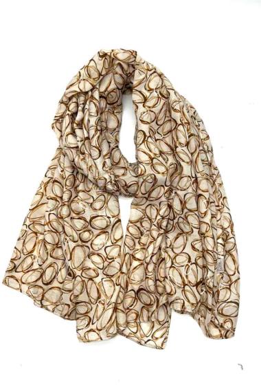 Wholesaler LINETA - Floral print scarves with pompom