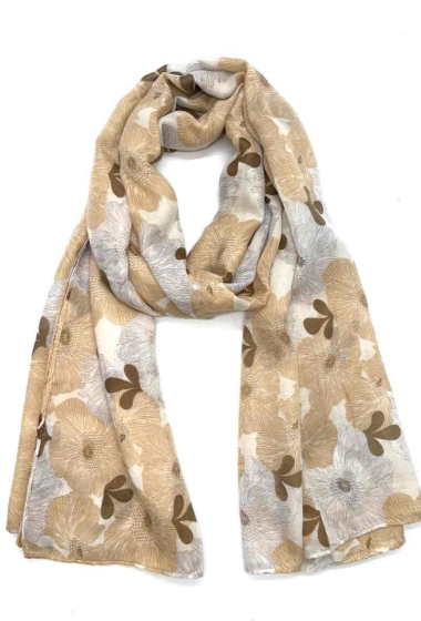 Wholesaler LINETA - Poppy pattern scarves