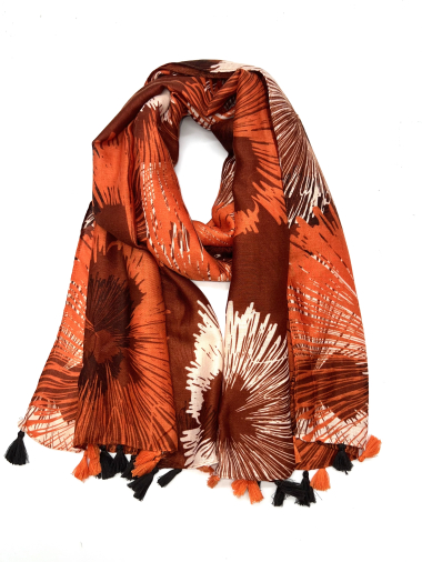 Wholesaler LINETA - Floral pompom scarves
