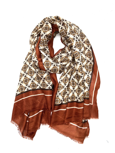 Grossiste LINETA - HH-139 Foulard imprimé avec pompon