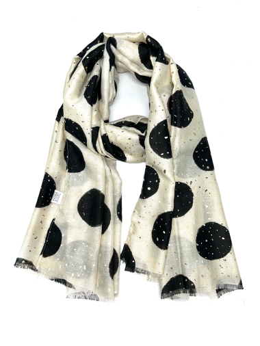 Wholesaler LINETA - HH-231 Small polka dot print scarf with gilding