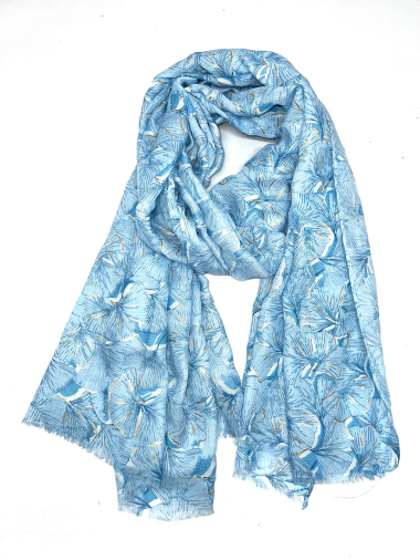 Wholesaler LINETA - LN-11 Floral print scarf with gilding