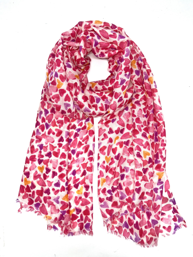 Wholesaler LINETA - LN-19 heart print scarf