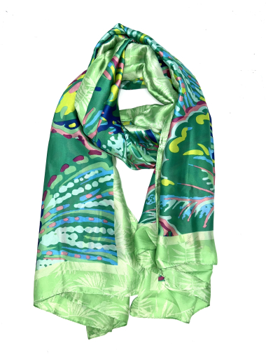 Wholesaler LINETA - LN-27 Floral print silk touch scarf