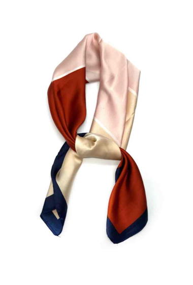 Grossiste LINETA - Petit foulard carré touche soie