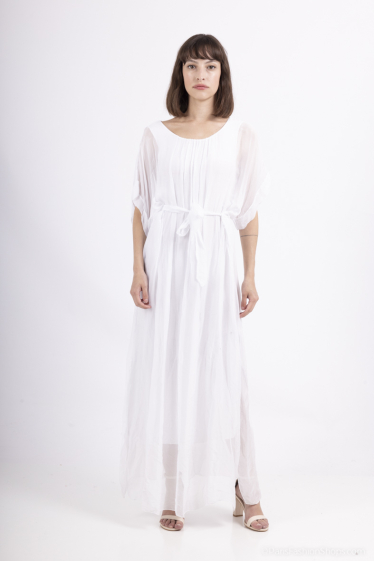 Wholesaler SHYLOH - Long silk dress with silk belt