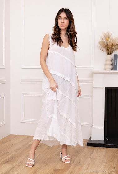 Großhändler SHYLOH - Bi-Material-Kleid mit Ausschnitten