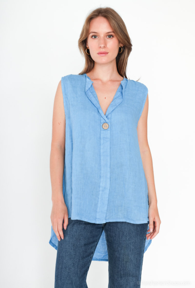 Wholesaler SHYLOH - Linen top with button in the middle