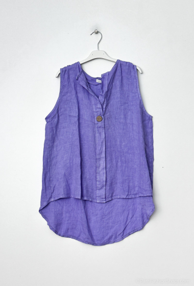 Wholesaler SHYLOH - Linen top with button in the middle