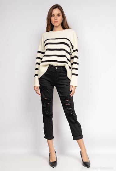 Wholesaler LISA PARIS - Ripped jeans black