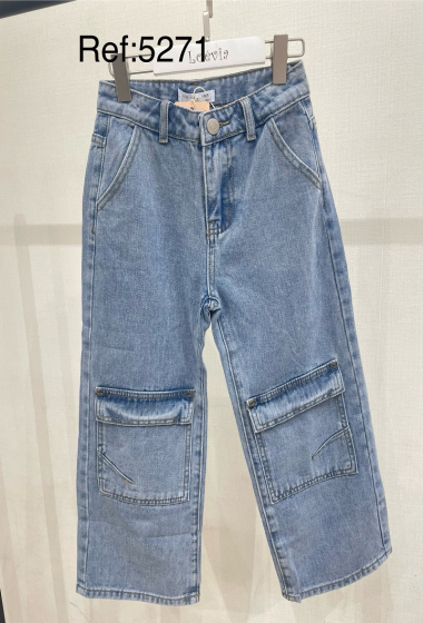 Großhändler LOEVIA - Cargo-Jeans für kleine Mädchen