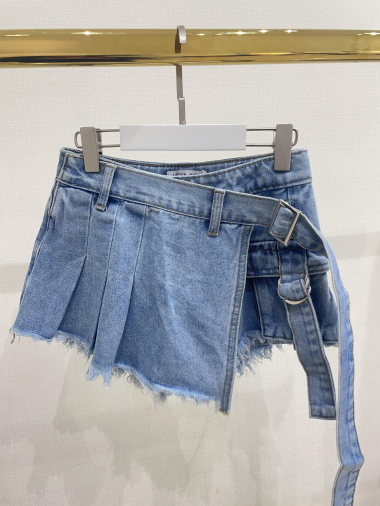 Grossiste LOEVIA - Jupe short fillette en jean