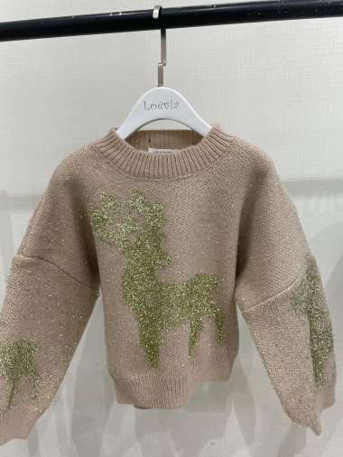 Wholesaler LOEVIA - Little girl's Christmas sweater