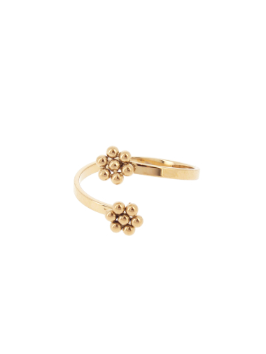 Mayorista Lolilota - anillo de acero con cruz de flores hexagonales
