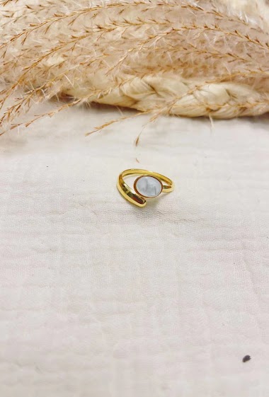 Mayorista Lolilota - Ring bypass oval mother of pearl