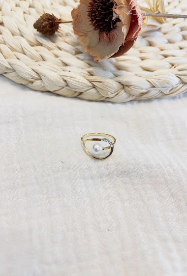 Großhändler Lolilota - Ring bypass strass pearly pearl